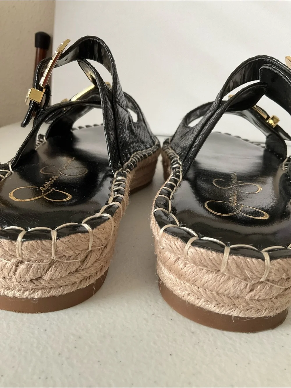 Jessica Simpson Chandria Metallic Silver Snakeskin Buckle Slide Sandals (NWOT)